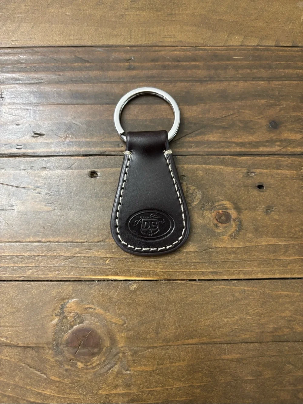 Dooney & Bourke Dark Brown Leather Key Ring
